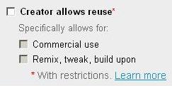 Creator permits reuse - Yahoo image search