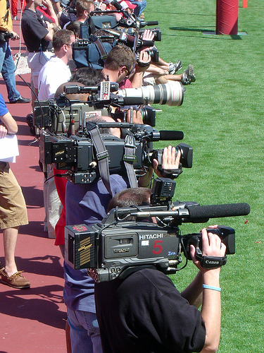 Flickr: OSU Spring Game 2006 Media Lineup by Chris Metcalf