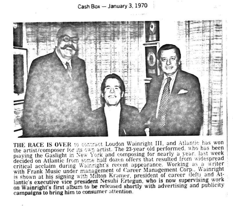 Cash Box January 1970: Milton Kramer and Loudon Wainwright III